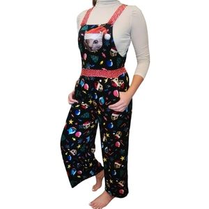 Love on a Hanger Cat Jumpsuit Overall Christmas Ugly Size M